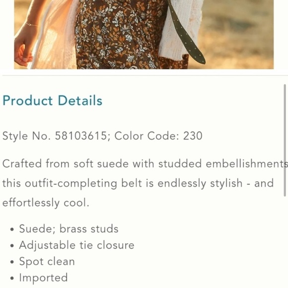 Anthro Brynn Studded Wrap Belt in Natural New main image 4